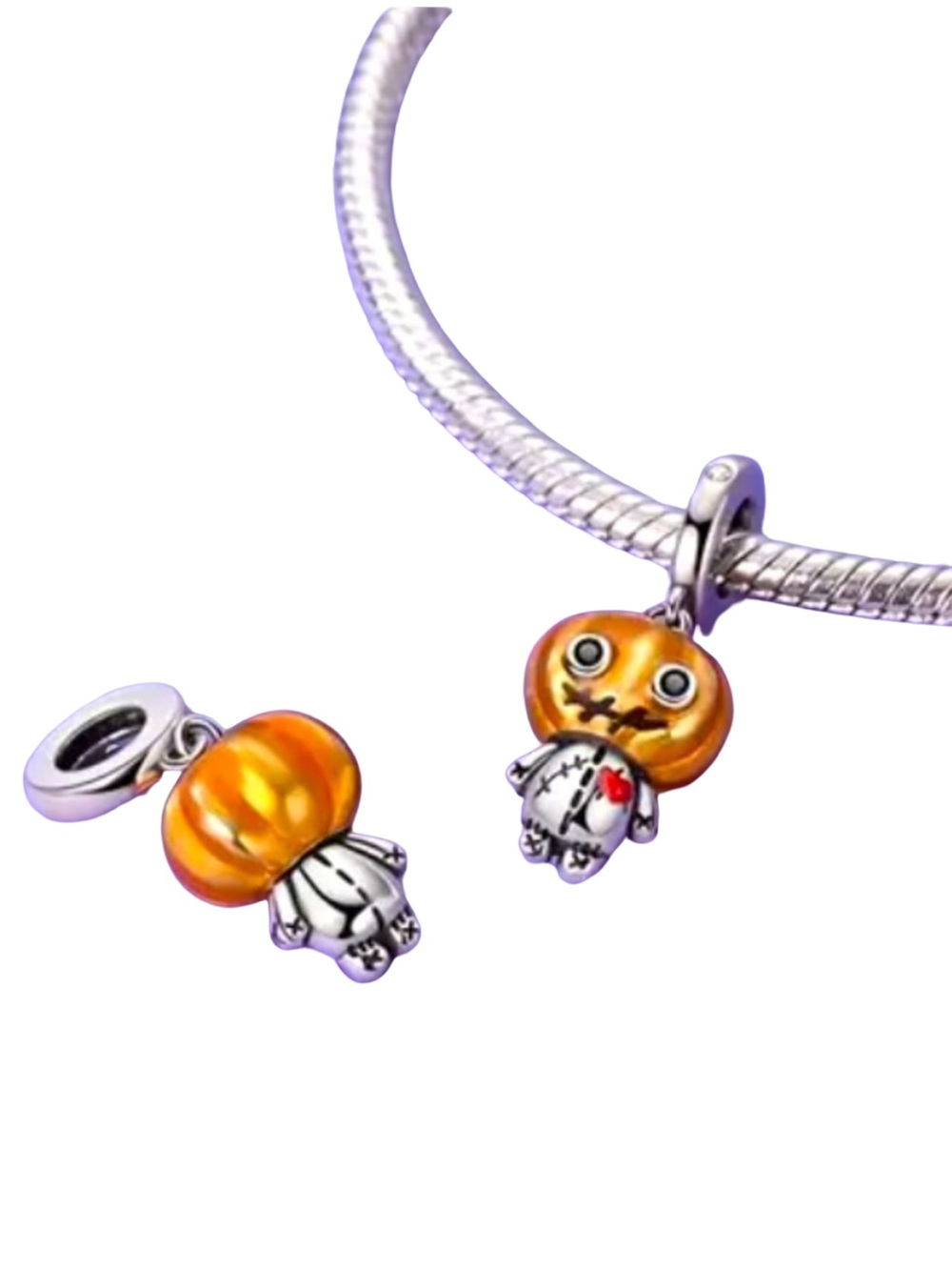 Sterling Silver Pumpkin Head Charm For Pandora Bracelets & Most Others-NEW